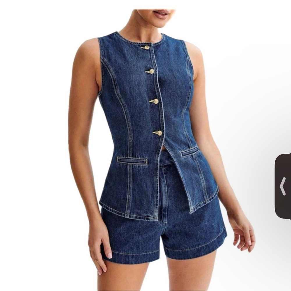 Commense Blue Denim Vest - Picture 10 of 13